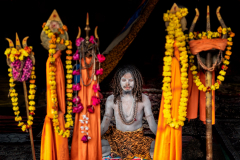 Sadhu in meditation at the Kumbh Mela