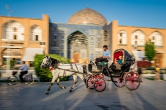 Kutsche auf dem großen Platz von Isfahan