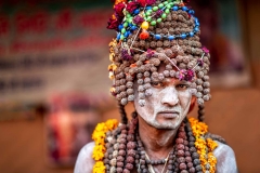 Sadhu auf der Ardth Kumbh Mela in Praygraj 2019