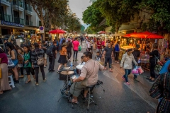 Schlagzeuger auf dem Nachtmarkt in Chiang Mai, Thailand