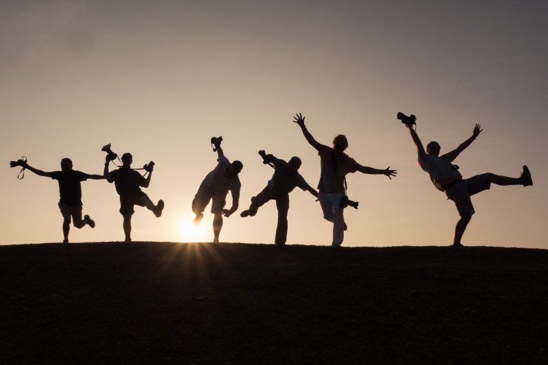 Happy Photographers in Myanmar - from left to right: Mehran Kadem-Awal, Andree Treffenfeld, Rik M. Plompen, Ulrich Wolf, Wout Kok, Thorge Berger