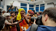 Beim Fest Maha Shivratri zu Ehren von Gott Shiva in Prayagraj