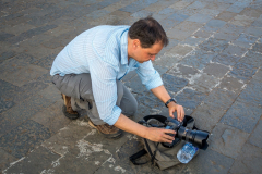 Improvisieren am Gate of India in Mumbai