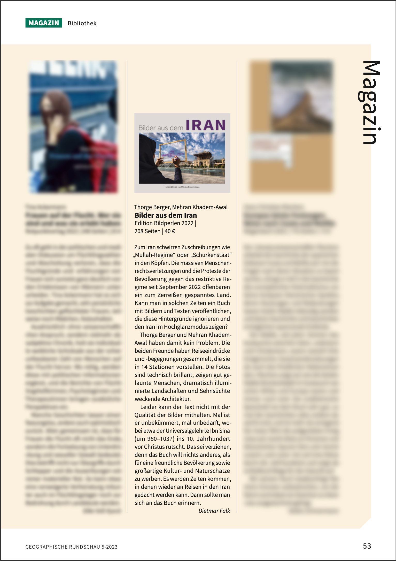 Buchkritik Geographische Rundschau - Bilder aus dem IRAN